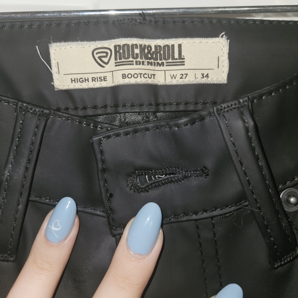 Bootbarn High Rise Bootcut Black Pleather pants